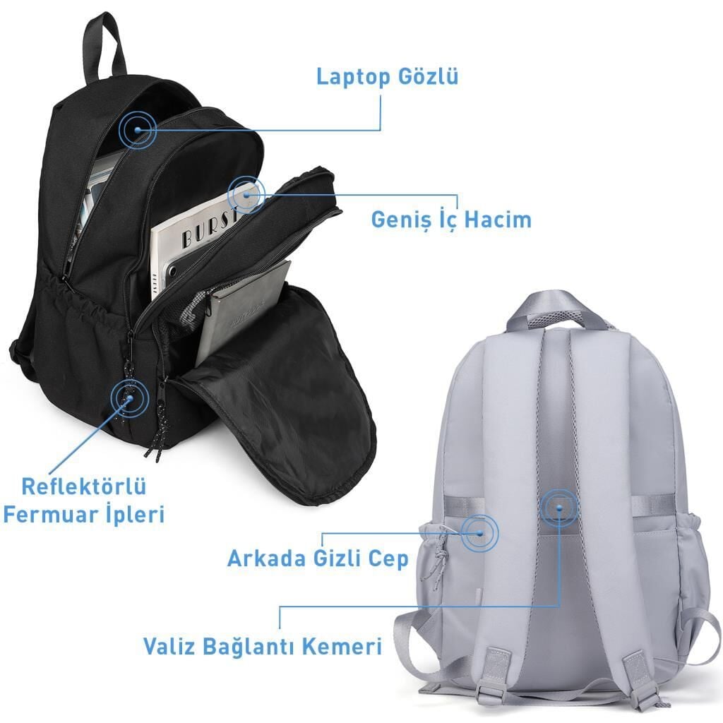Smart Bags Sırt Çantası Okul Boyu Kalem Kutusu Hediyeli 3235 01 Siyah