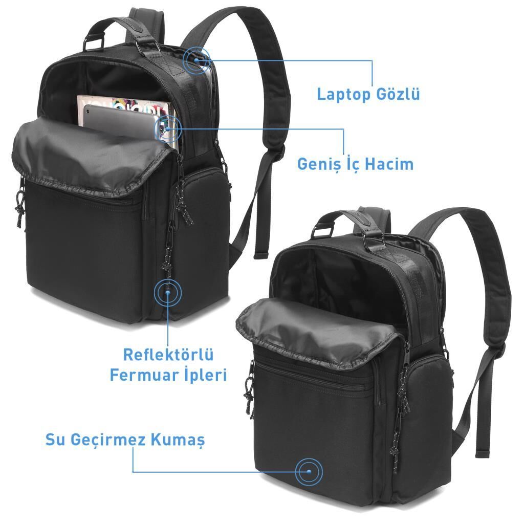 Smart Bags Sırt Çantası Okul Boyu Laptop Gözlü 3124