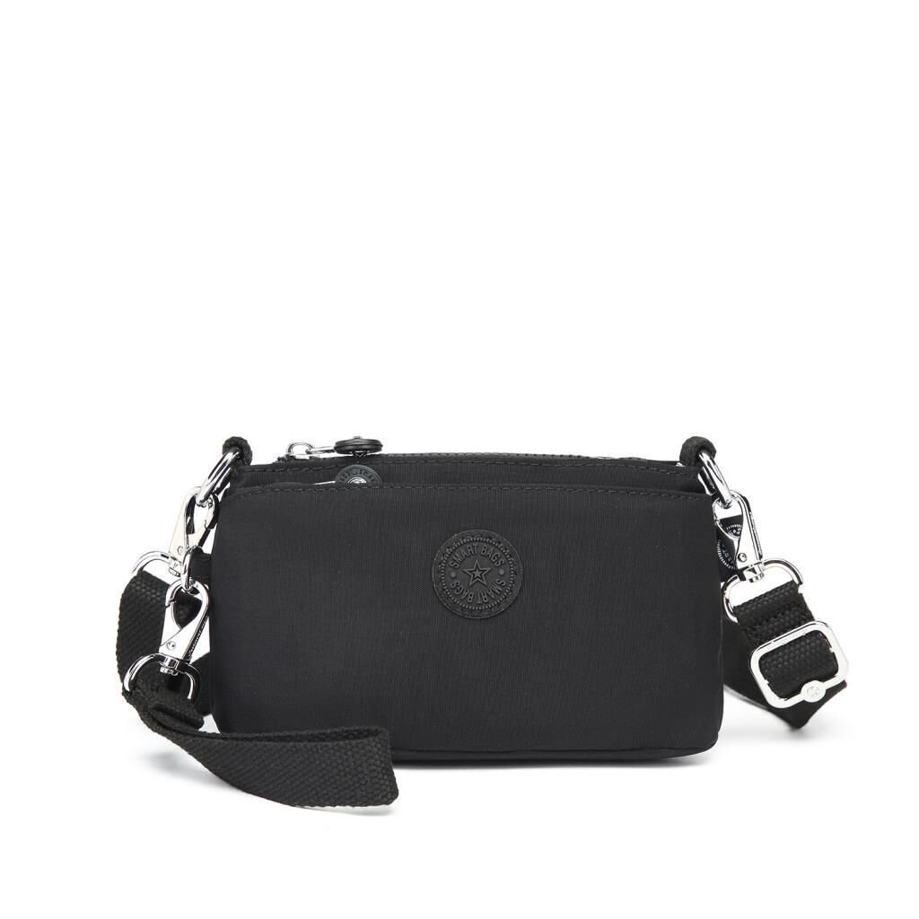 Minik Boy Krinkıl Kumaş Kadın Postacı Çantası Smart Bags 3268 Siyah