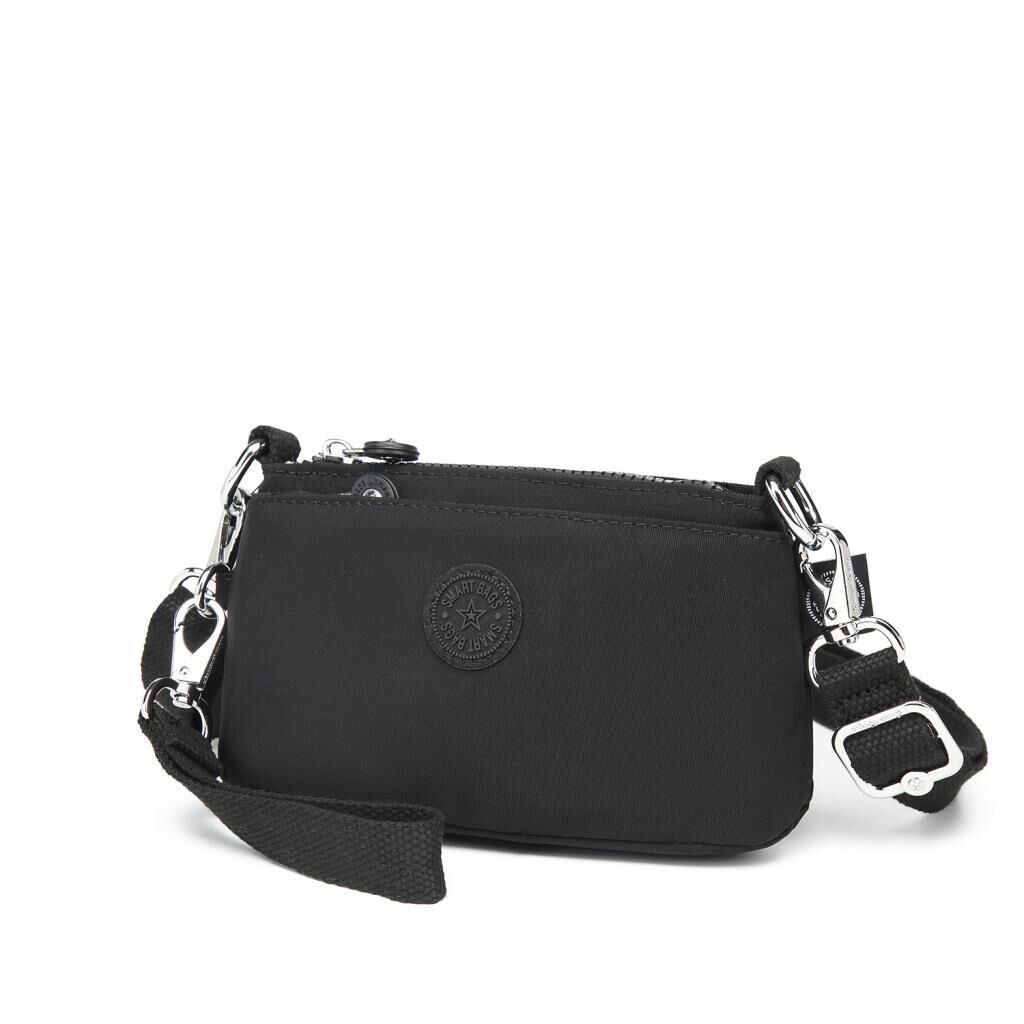 Minik Boy Krinkıl Kumaş Kadın Postacı Çantası Smart Bags 3268 Siyah