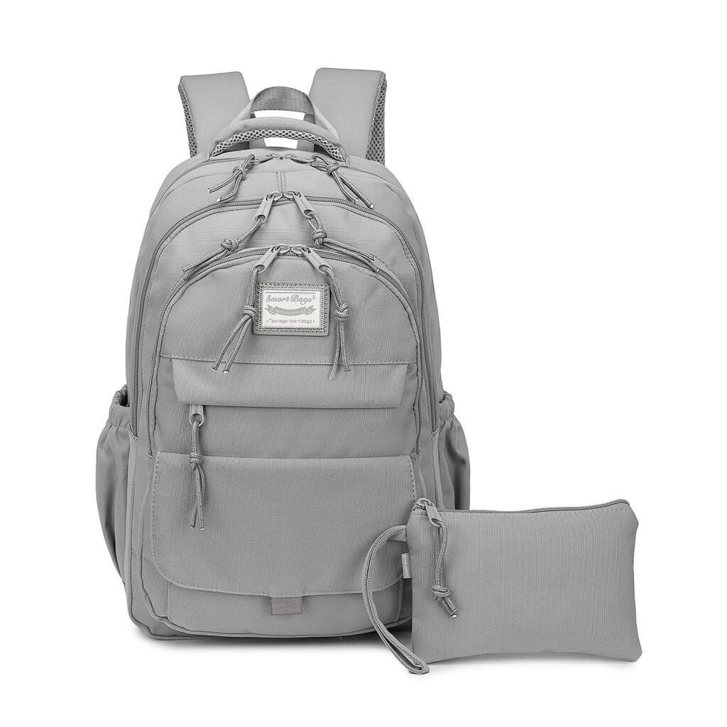 Smart Bags Sırt Çantası Okul Boyu Kalem Kutusu Hediyeli 3235 Vizon