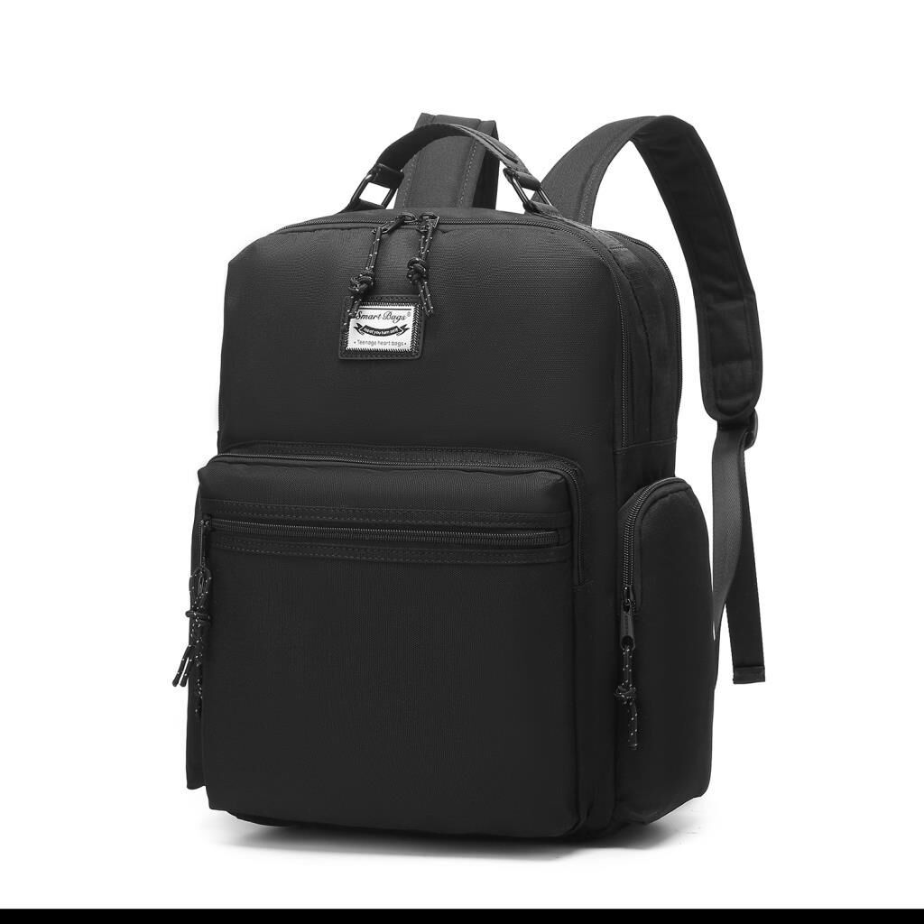 Smart Bags Sırt Çantası Okul Boyu Laptop Gözlü 3124 01 Siyah