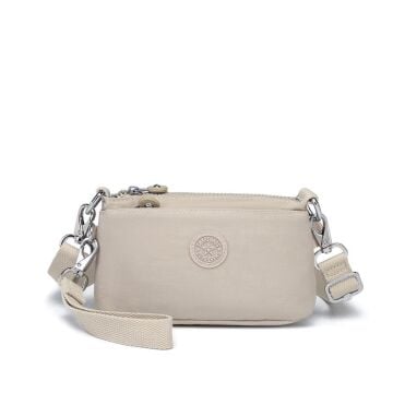 Minik Boy Krinkıl Kumaş Kadın Postacı Çantası Smart Bags 3268 Bej