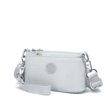 Minik Boy Krinkıl Kumaş Kadın Postacı Çantası Smart Bags 3268 11 A.Gri