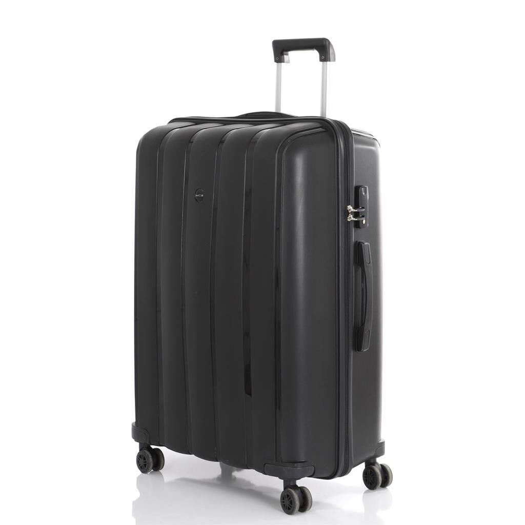 MÇS Bavul Orta ve Kabin 2li Set Kırılmaz Silikon Valiz V305 Siyah