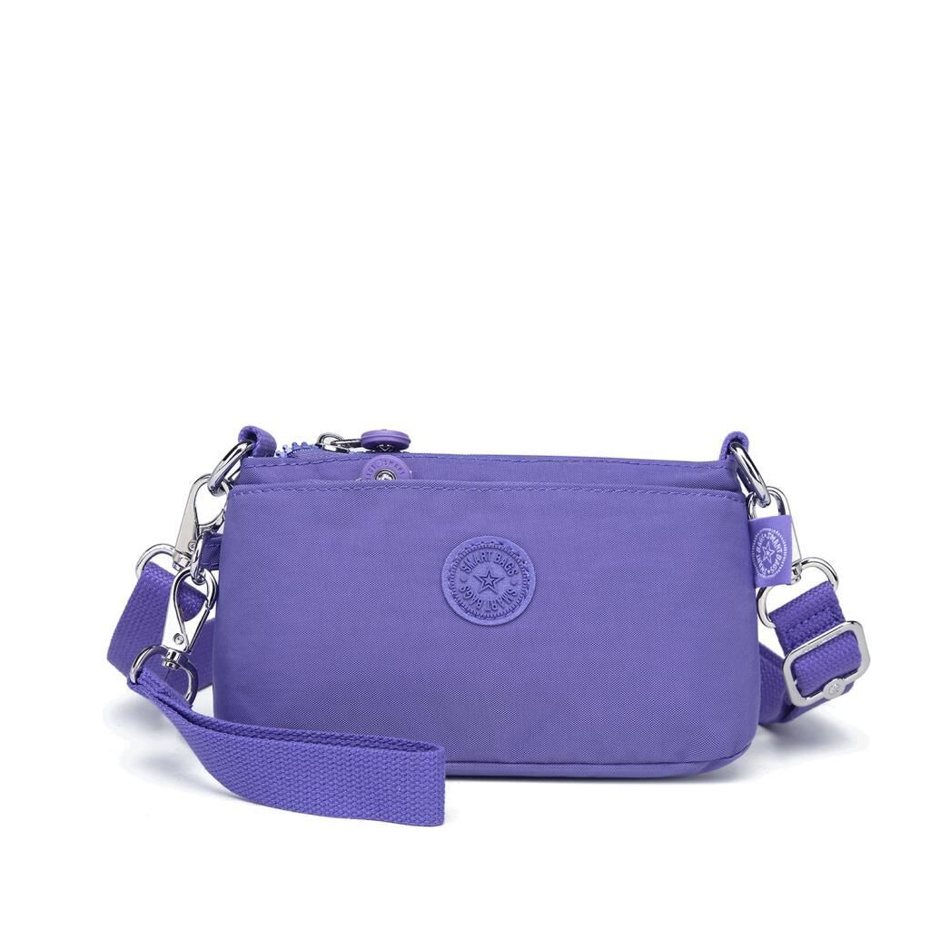 Minik Boy Krinkıl Kumaş Kadın Postacı Çantası Smart Bags 3268 Mor