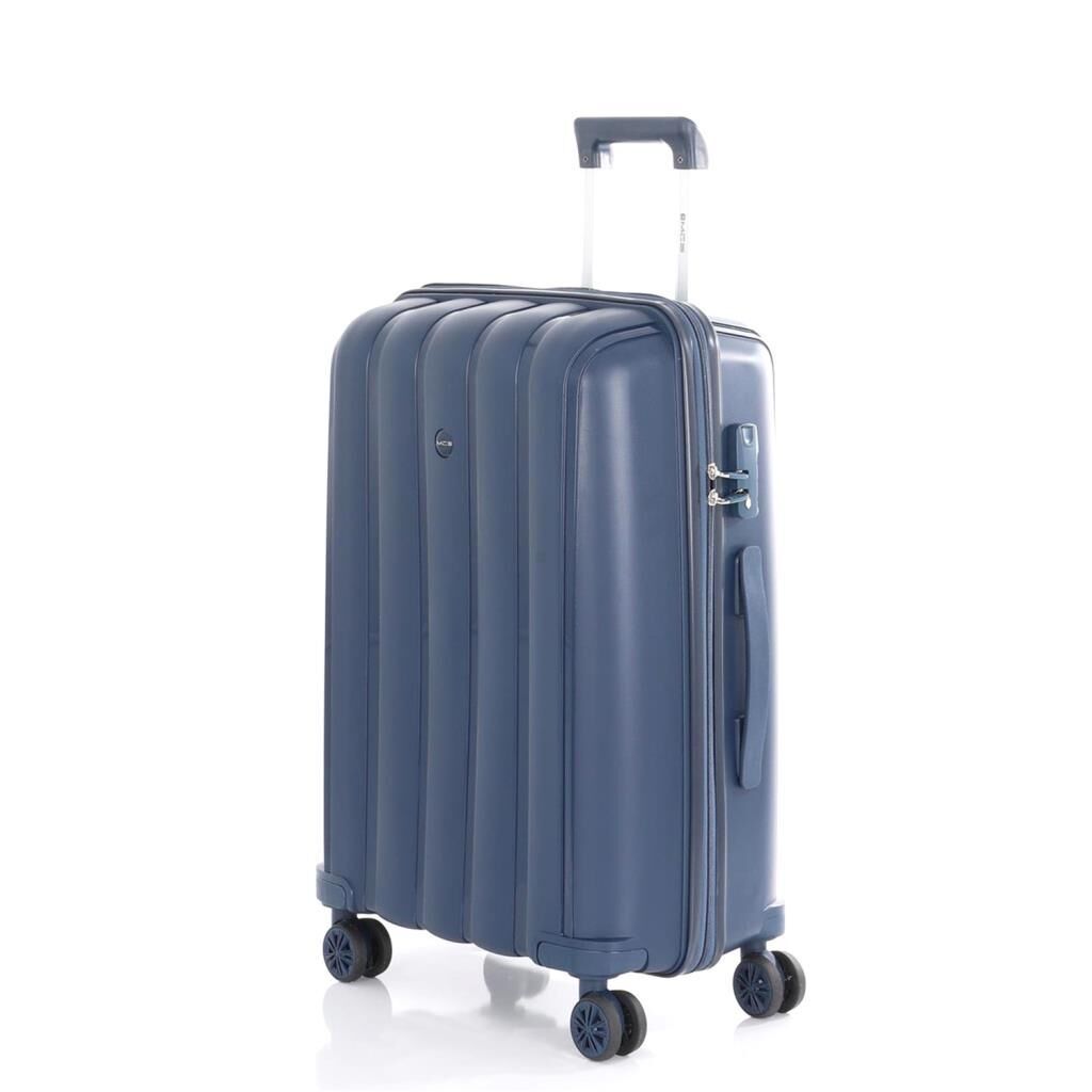 MÇS Bavul Orta ve Kabin 2li Set Kırılmaz Silikon Valiz V305 Lacivert