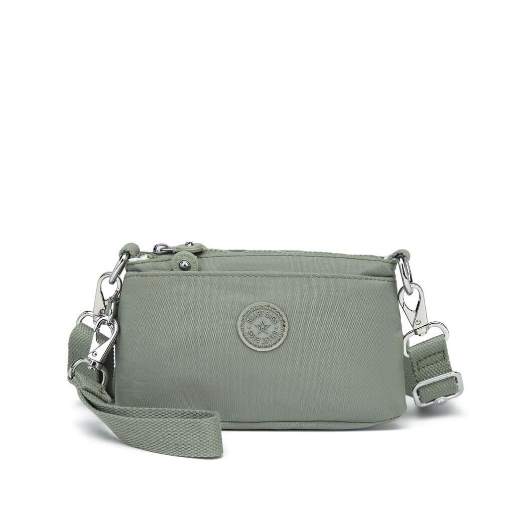 Minik Boy Krinkıl Kumaş Kadın Postacı Çantası Smart Bags 3268 Yeşil