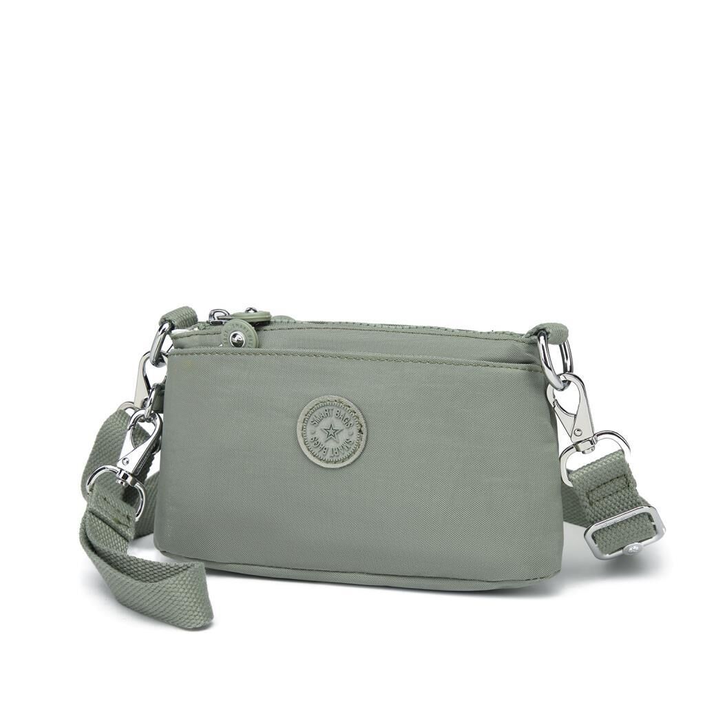 Minik Boy Krinkıl Kumaş Kadın Postacı Çantası Smart Bags 3268 Yeşil