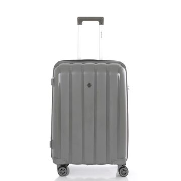 MÇS Bavul Orta ve Kabin 2li Set Kırılmaz Silikon Valiz V305 Gri