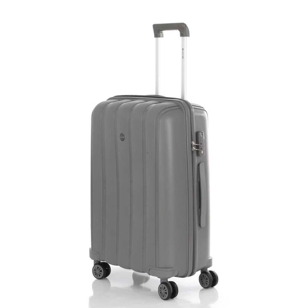 MÇS Bavul Orta ve Kabin 2li Set Kırılmaz Silikon Valiz V305 Gri