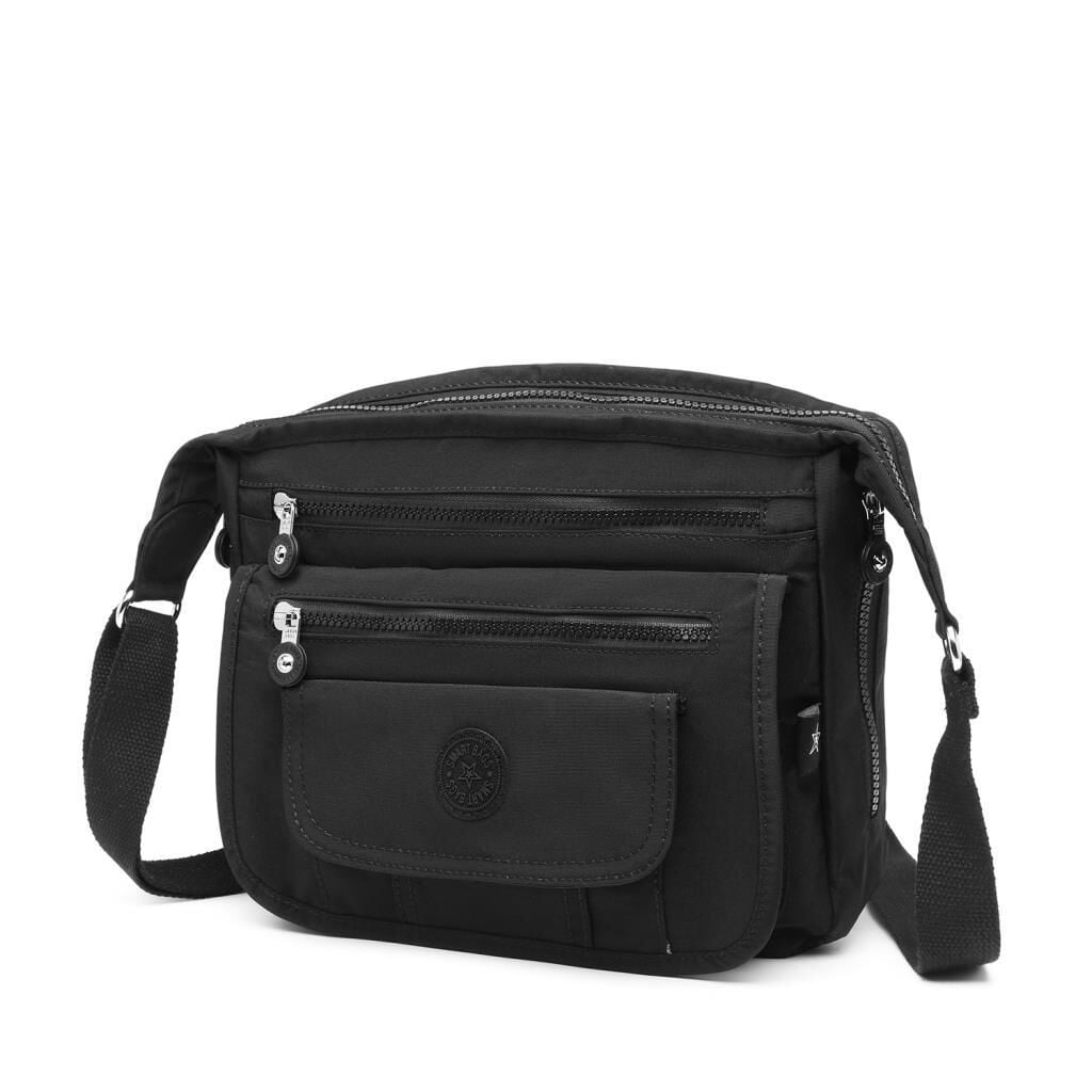 Krinkıl Kumaş Kadın Postacı Çantası Smart Bags 3005 Siyah