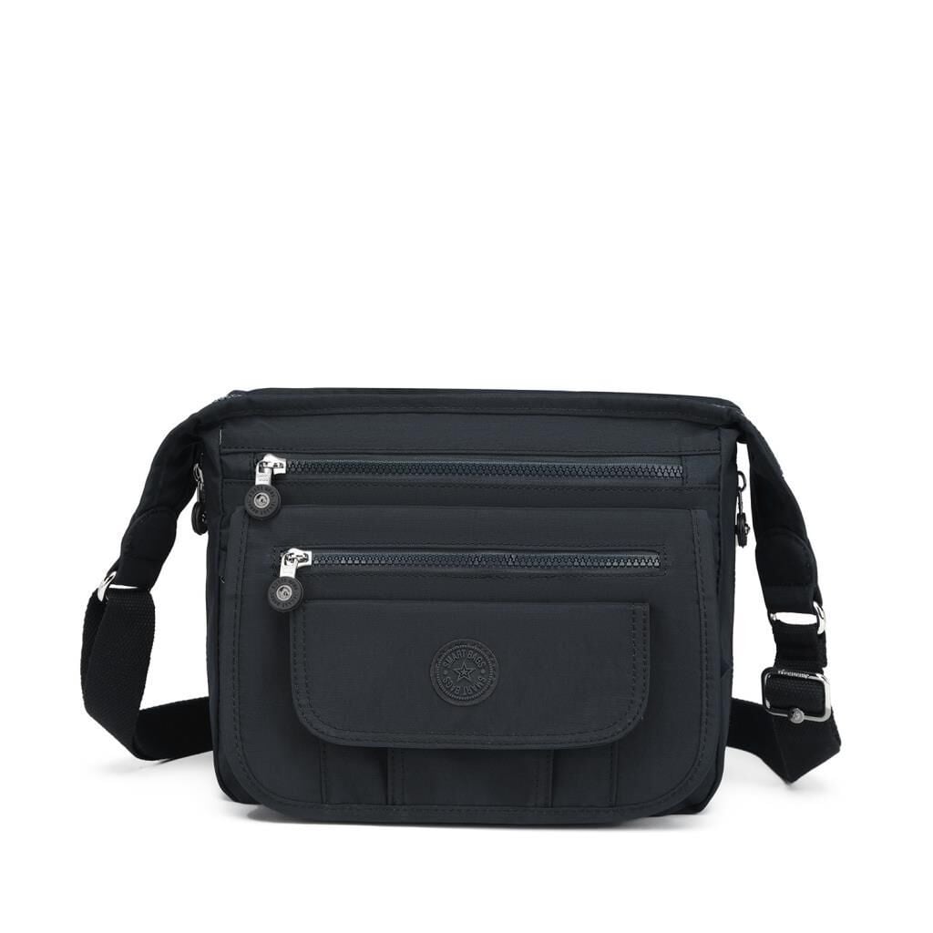 Krinkıl Kumaş Kadın Postacı Çantası Smart Bags 3005 Siyah