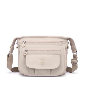 Krinkıl Kumaş Kadın Postacı Çantası Smart Bags 3005 Bej