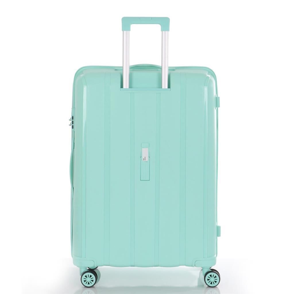 MÇS Bavul Orta ve Kabin 2li Set Kırılmaz Silikon Valiz V305 Mint Yeşili