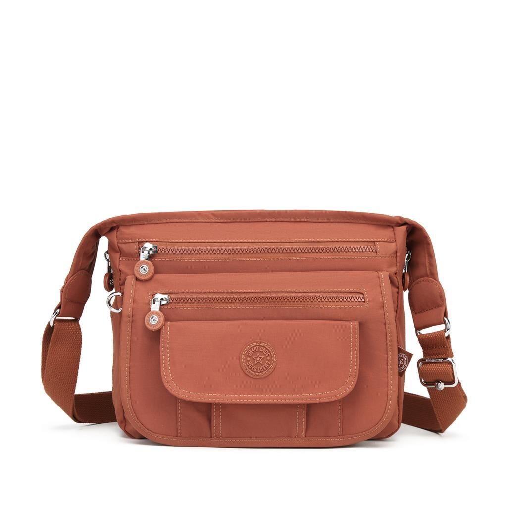 Krinkıl Kumaş Kadın Postacı Çantası Smart Bags 3005 Kiremit