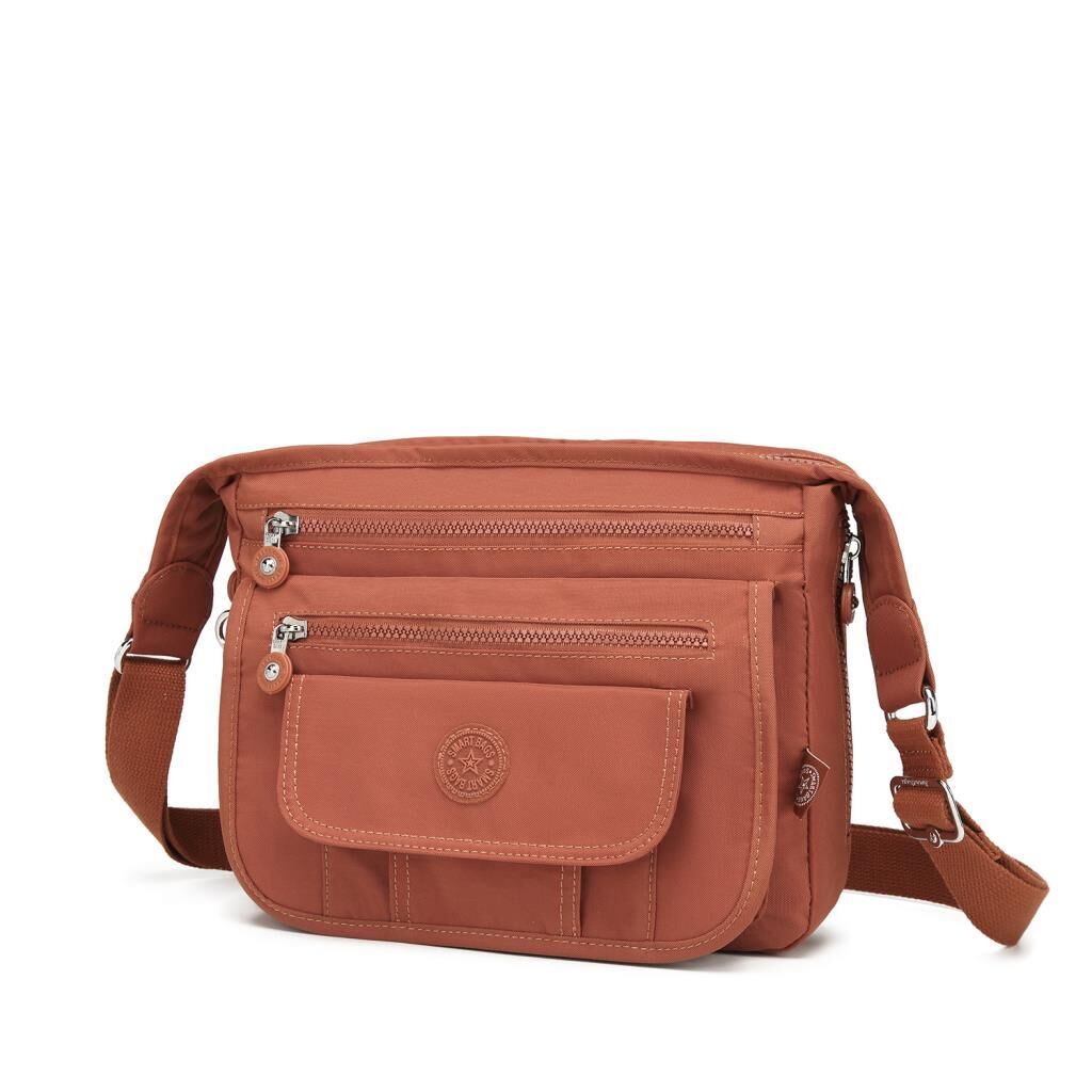 Krinkıl Kumaş Kadın Postacı Çantası Smart Bags 3005 Kiremit