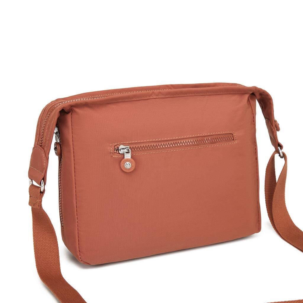 Krinkıl Kumaş Kadın Postacı Çantası Smart Bags 3005 Kiremit