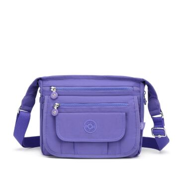 Krinkıl Kumaş Kadın Postacı Çantası Smart Bags 3005 Mor