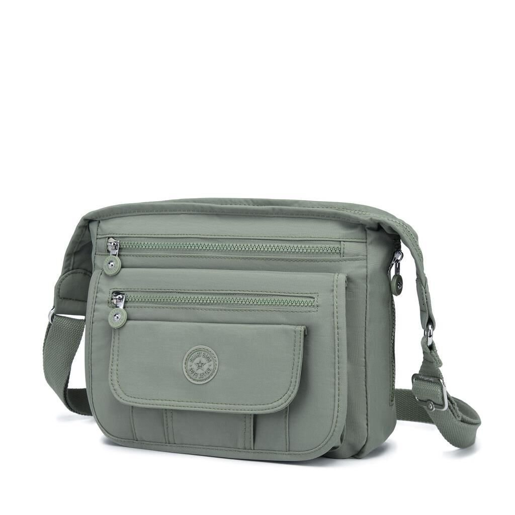 Krinkıl Kumaş Kadın Postacı Çantası Smart Bags 3005 Yeşil