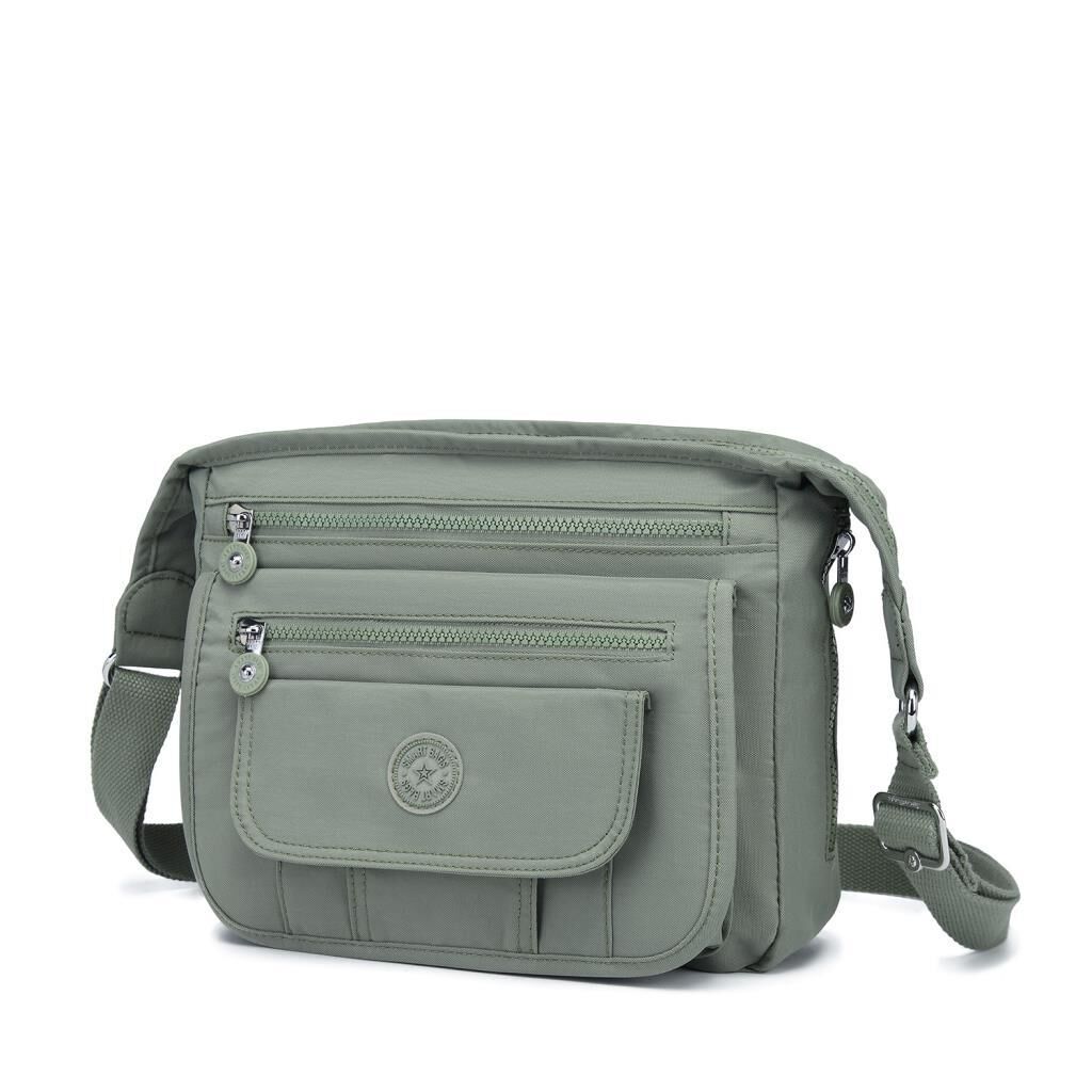 Krinkıl Kumaş Kadın Postacı Çantası Smart Bags 3005 Yeşil