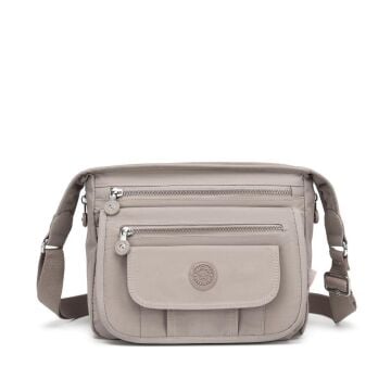 Krinkıl Kumaş Kadın Postacı Çantası Smart Bags 3005 A.Vizon