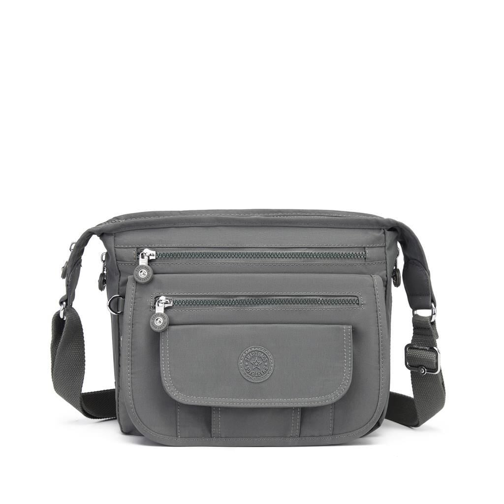 Krinkıl Kumaş Kadın Postacı Çantası Smart Bags 3005 Koyu Gri