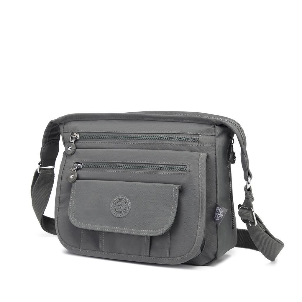 Krinkıl Kumaş Kadın Postacı Çantası Smart Bags 3005 Koyu Gri