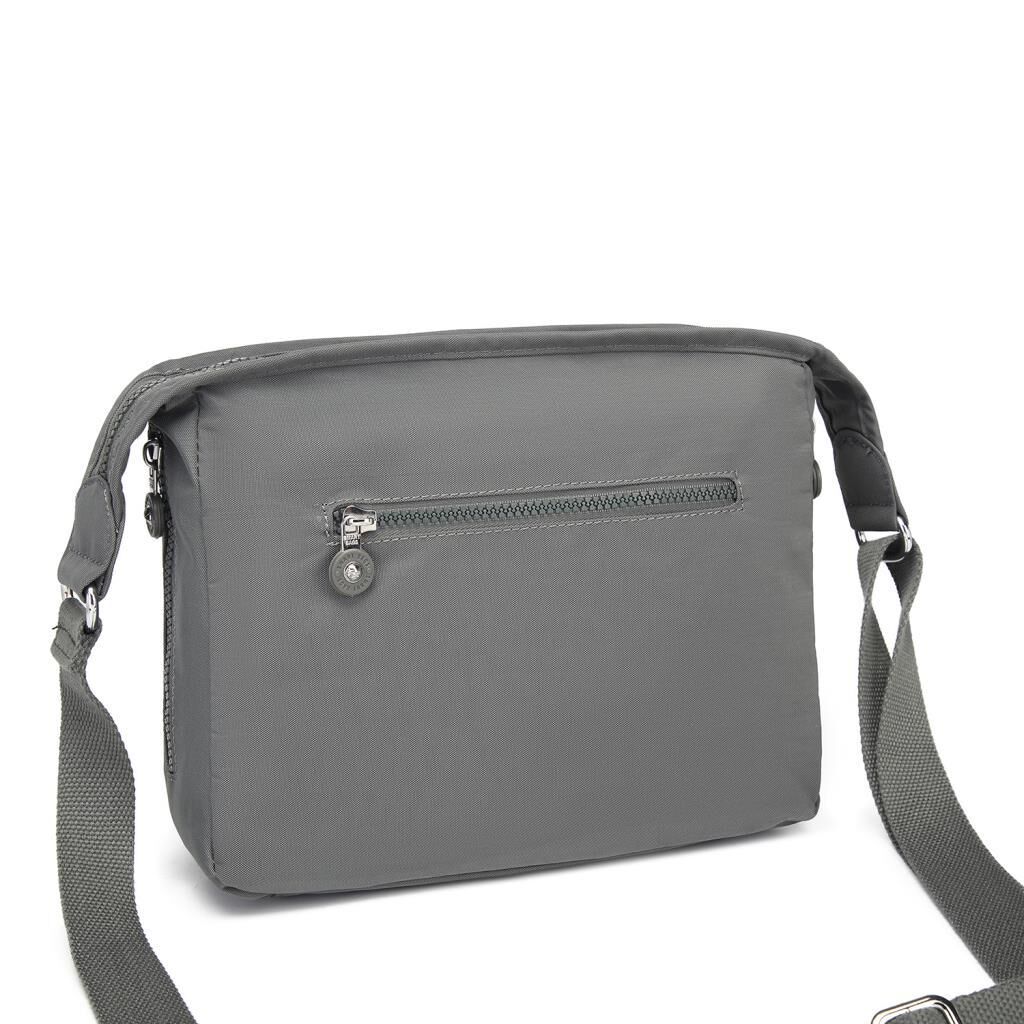 Krinkıl Kumaş Kadın Postacı Çantası Smart Bags 3005 Koyu Gri