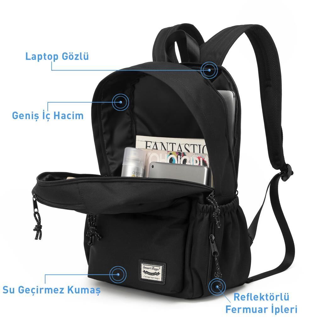 Smart Bags Sırt Çantası Okul Boyu Laptop Gözlü 3154 Yeşil