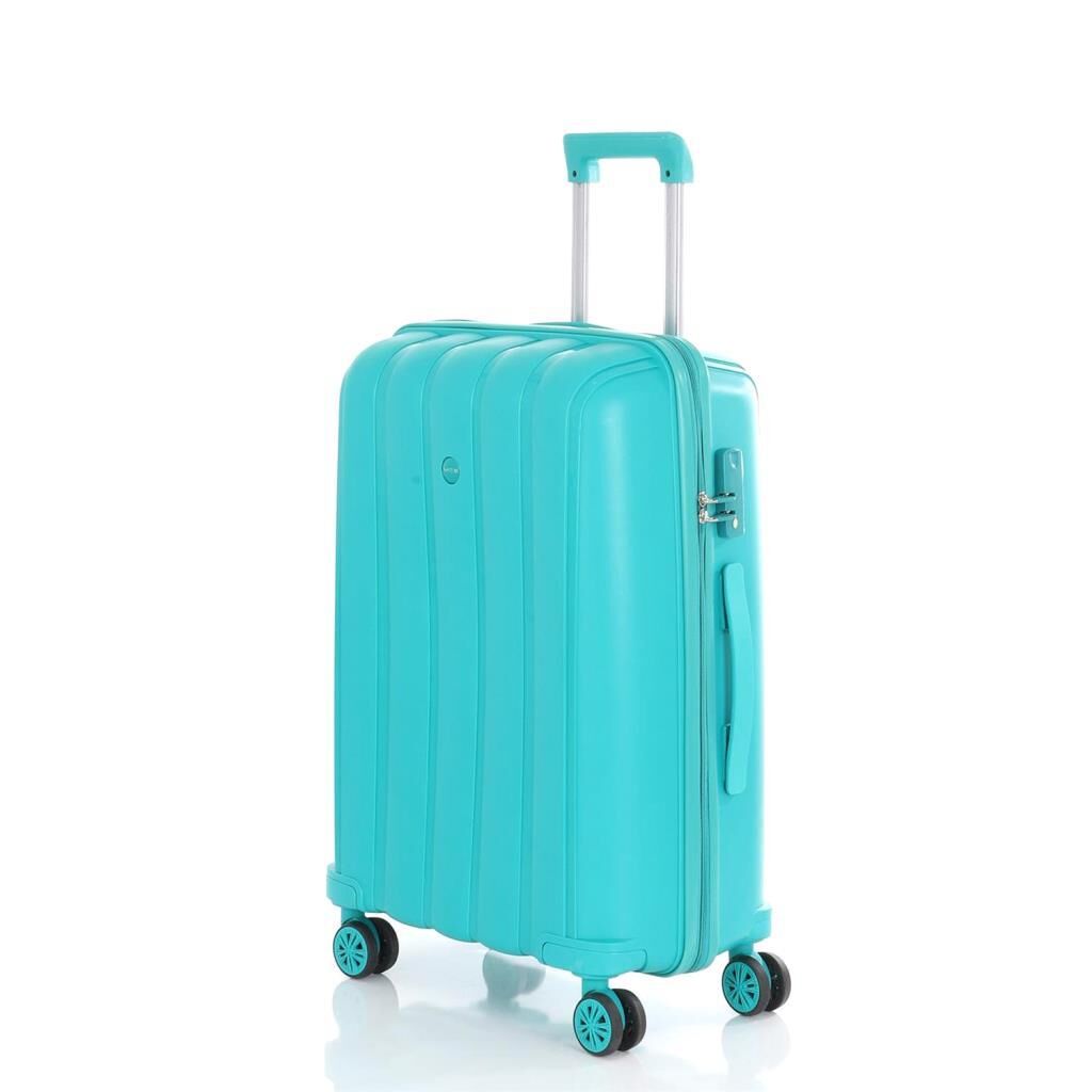 MÇS Bavul Orta ve Kabin 2li Set Kırılmaz Silikon Valiz V305 Cam Göbeği