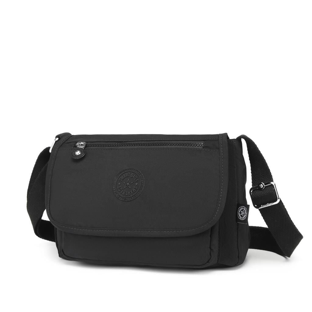 Krinkıl Kumaş Kadın Postacı Çantası Smart Bags 1148 Siyah