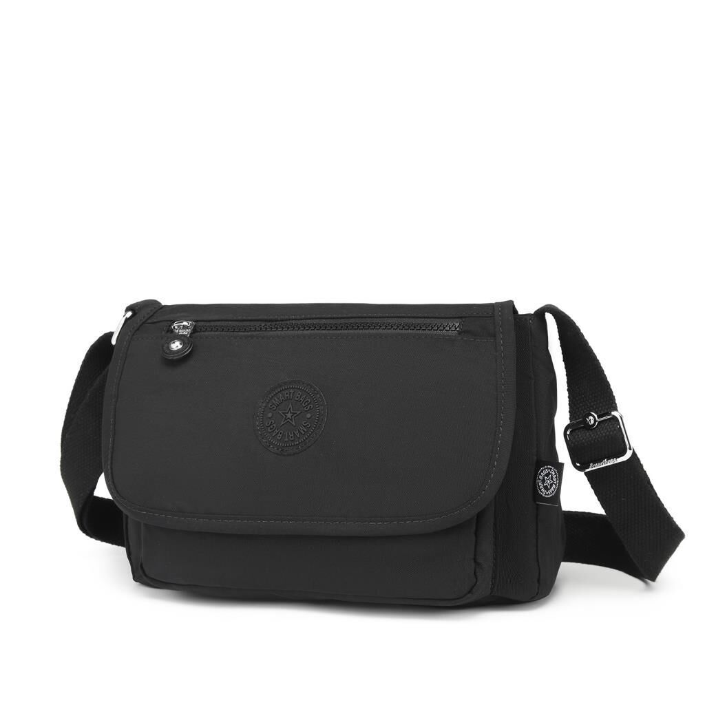 Krinkıl Kumaş Kadın Postacı Çantası Smart Bags 1148 Siyah