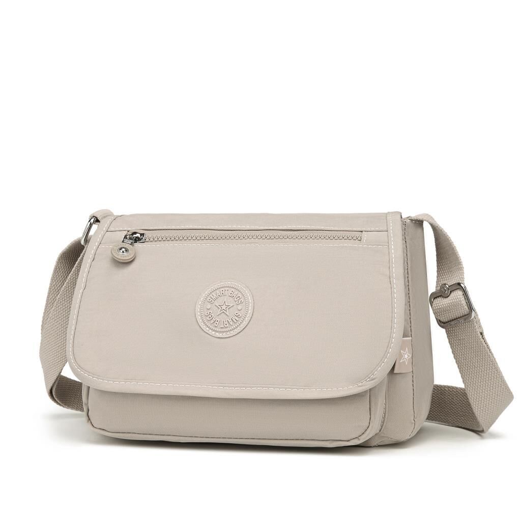 Krinkıl Kumaş Kadın Postacı Çantası Smart Bags 1148 Bej