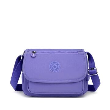 Krinkıl Kumaş Kadın Postacı Çantası Smart Bags 1148 Mor