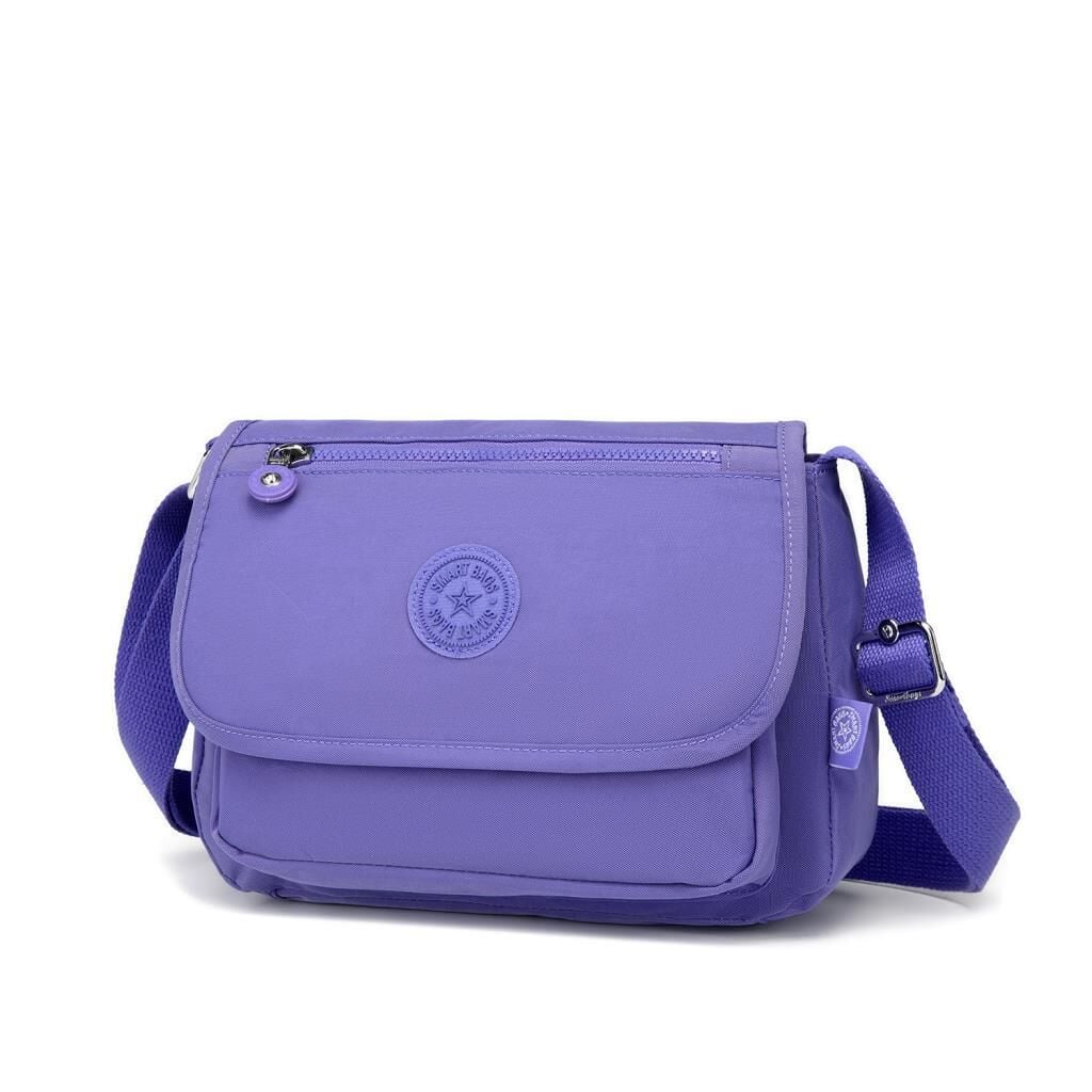 Krinkıl Kumaş Kadın Postacı Çantası Smart Bags 1148 Mor