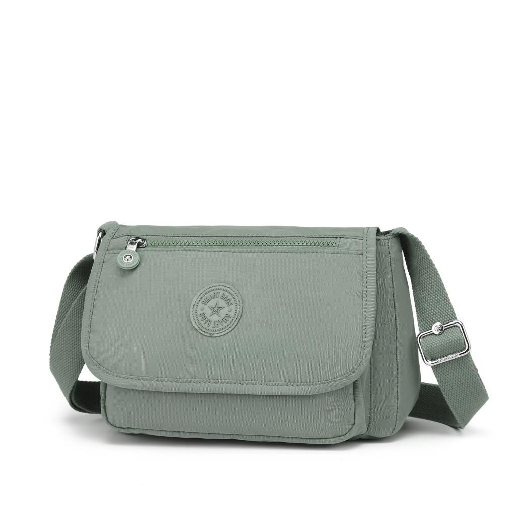 Krinkıl Kumaş Kadın Postacı Çantası Smart Bags 1148 Yeşil