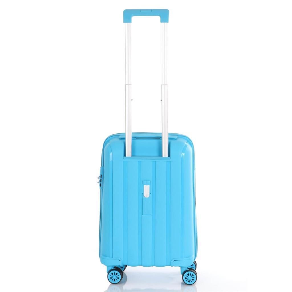 MÇS Bavul Orta ve Kabin 2li Set Kırılmaz Silikon Valiz V305 Açık Mavi