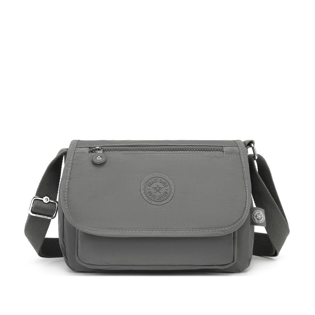 Krinkıl Kumaş Kadın Postacı Çantası Smart Bags 1148 Koyu Gri