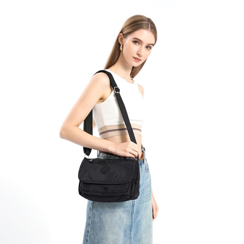 Krinkıl Kumaş Kadın Postacı Çantası Smart Bags 1148 Koyu Gri