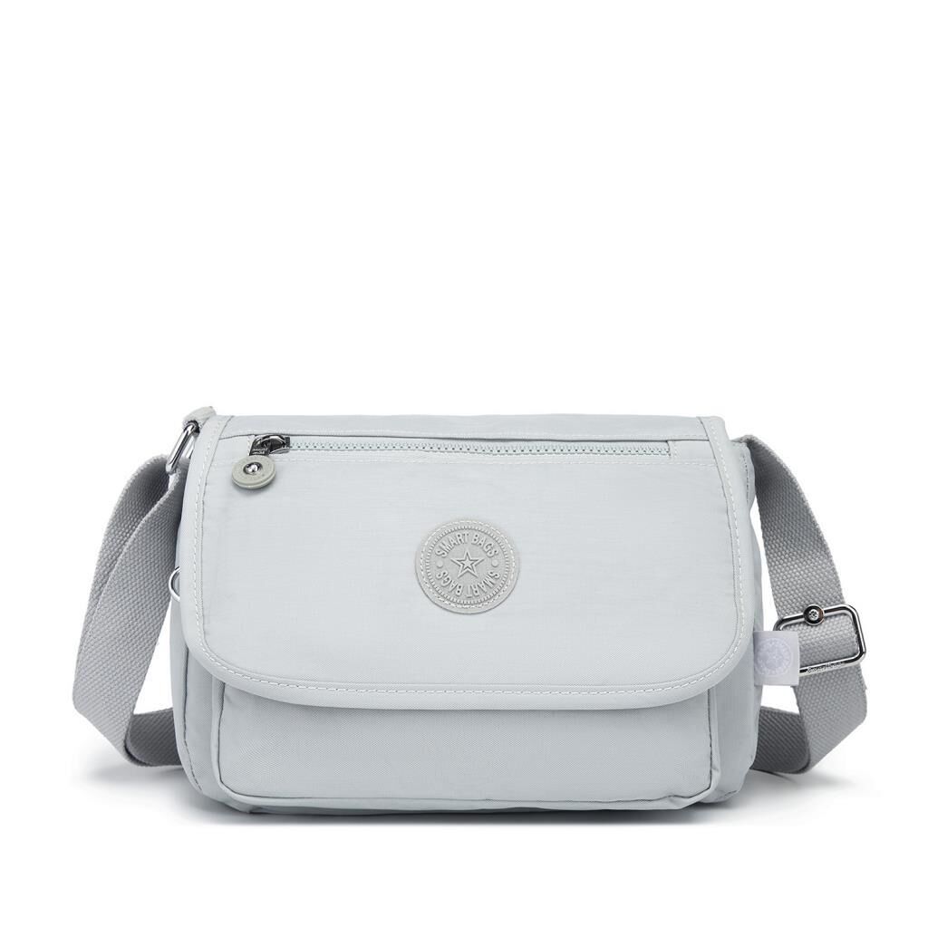 Krinkıl Kumaş Kadın Postacı Çantası Smart Bags 1148 Açık Gri