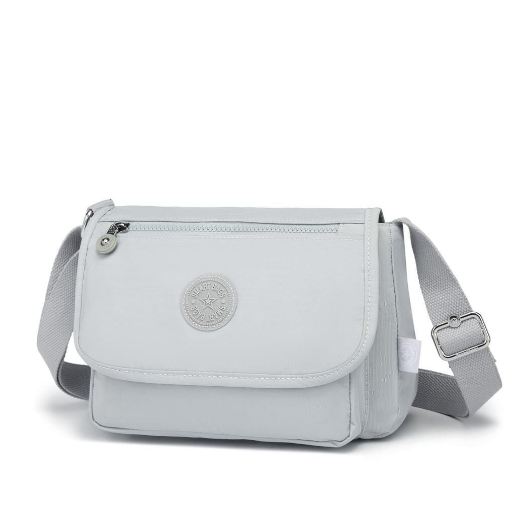 Krinkıl Kumaş Kadın Postacı Çantası Smart Bags 1148 Açık Gri