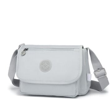 Krinkıl Kumaş Kadın Postacı Çantası Smart Bags 1148 Açık Gri