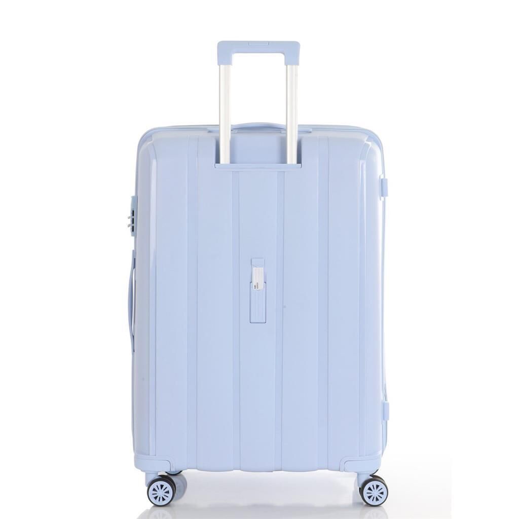 MÇS Bavul Orta ve Kabin 2li Set Kırılmaz Silikon Valiz V305 Bebe Mavi