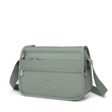 1128 Krinkıl Kumaş Bayan Postacı Omuz Çantası Smart Bags Yeşil