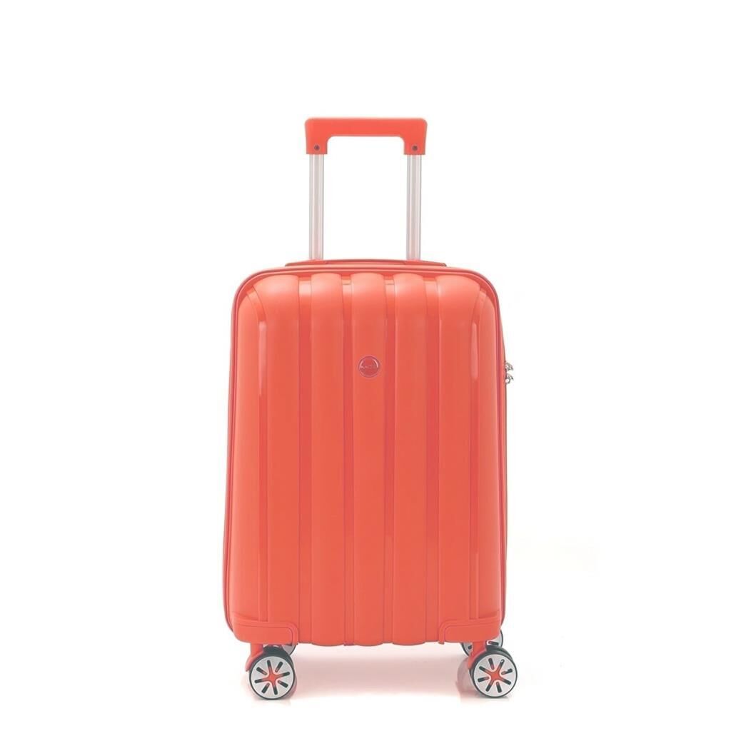 MÇS Bavul Orta ve Kabin 2li Set Kırılmaz Silikon Valiz V305 Mercan