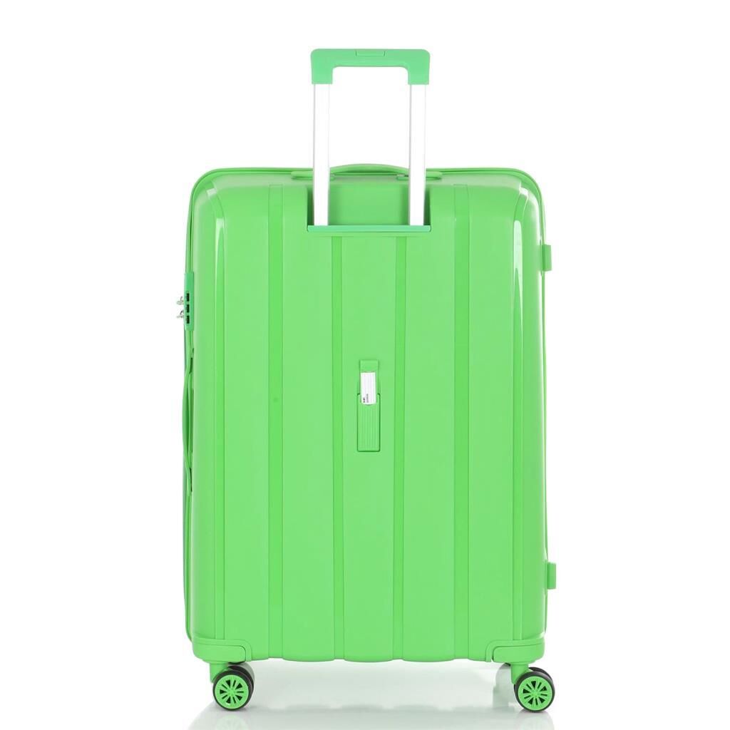 MÇS Bavul Orta ve Kabin 2li Set Kırılmaz Silikon Valiz V305 Fıstık Y.