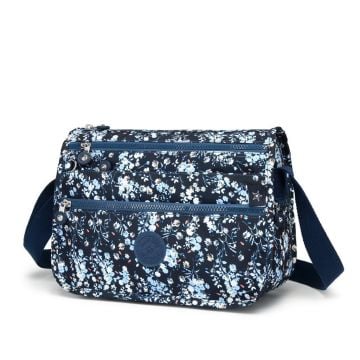 1128 Krinkıl Kumaş Bayan Postacı Omuz Çantası Smart Bags Mavi Rose