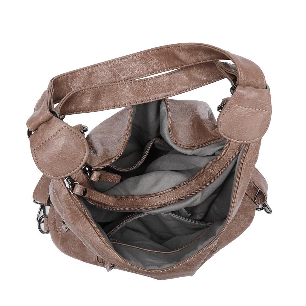 Yıkama Deri Hem Sırt Hem Omuz Kadın Çantası 21-K Barcelona 1889