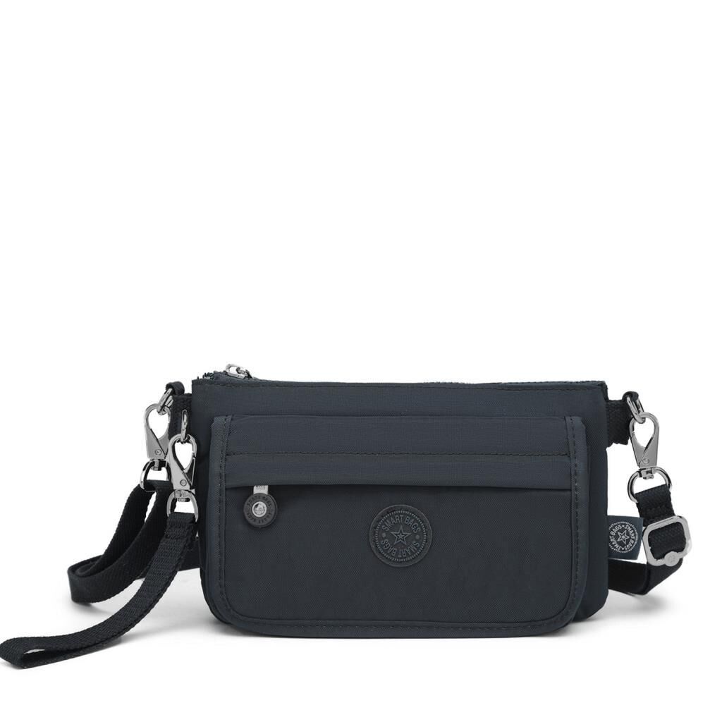 Minik Boy Krinkıl Kumaş Kadın Postacı Çantası Smart Bags 1191 Siyah